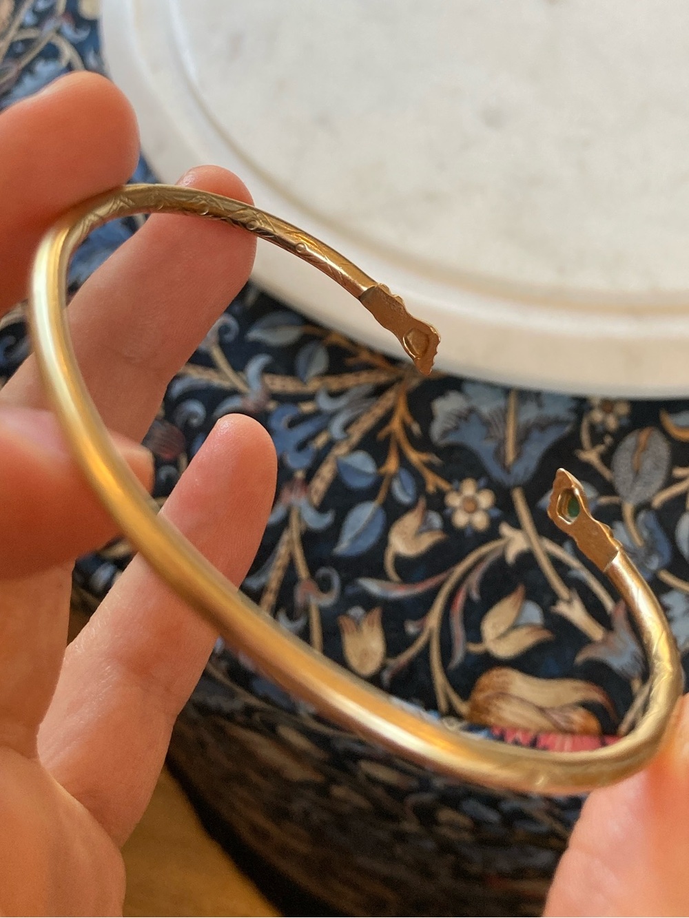 Rare Antique Victorian Figa Fist Snake Diamond Engraved Brass Bypass Bracelet - Picture 13 of 17